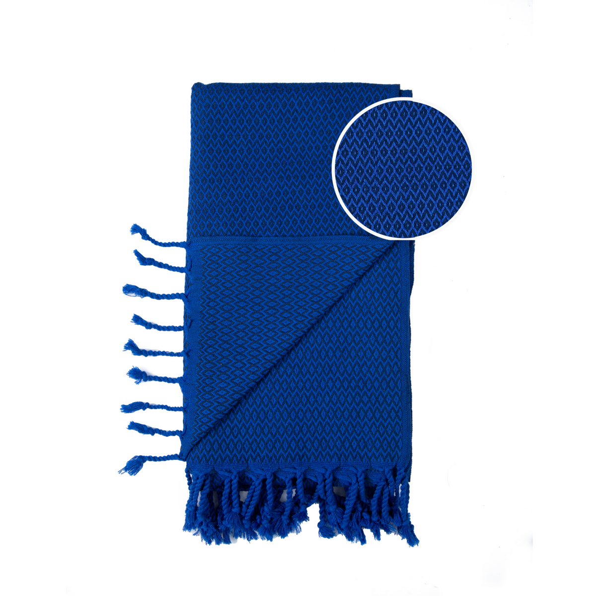 SAMOS Hamam-Badetuch aus Baumwolle – leicht – Blau / Marineblau – 180 x 100 cm