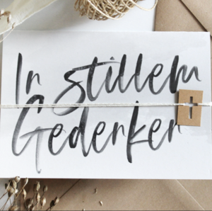 Condoleancekaart - vouwkaart met envelop "in stille herdenking"