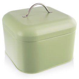 Brood bin metaal groengeelachtig 20x20x17 cm