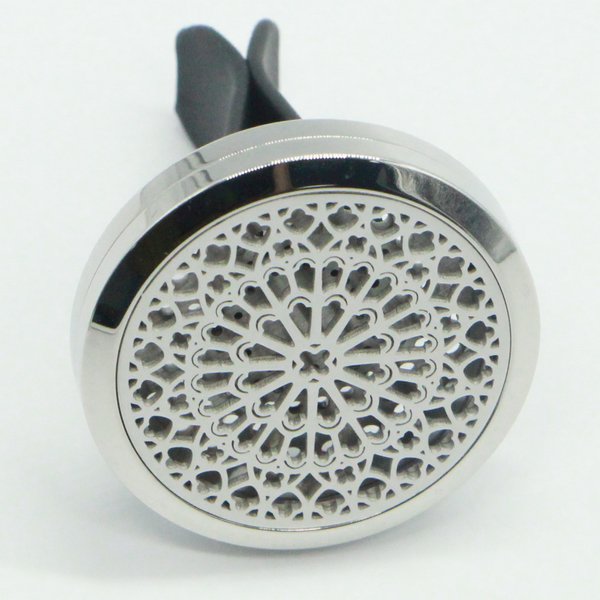 Diffusor für Auto Clip'Arôme - Rosette - aus Edelstahl mit Löscher - Dekoratives Zubehör für die Aromatherapie - Geschenkidee