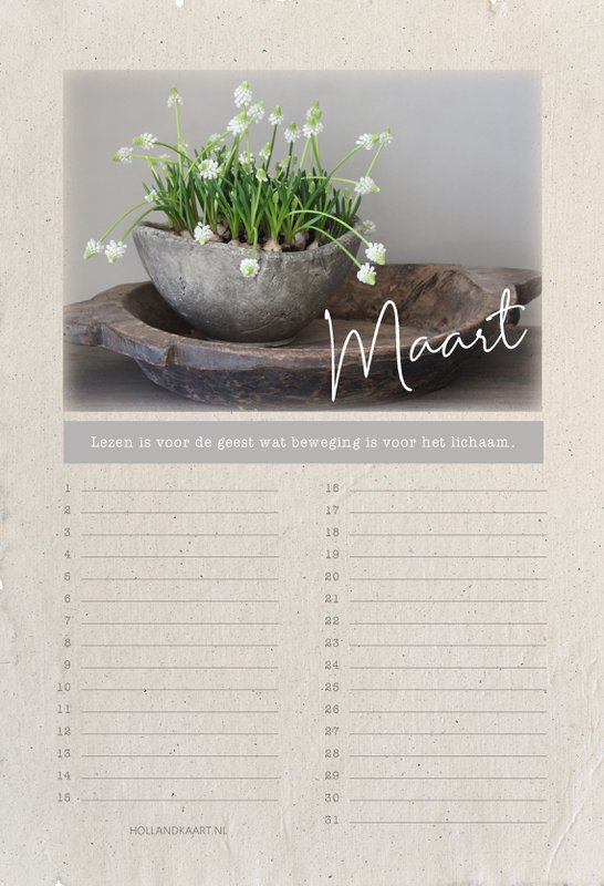 birthday calendar rural living