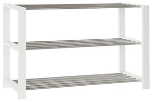 HOUTEN METALEN SCHOENENREK 80X30X50 WIT MB183504