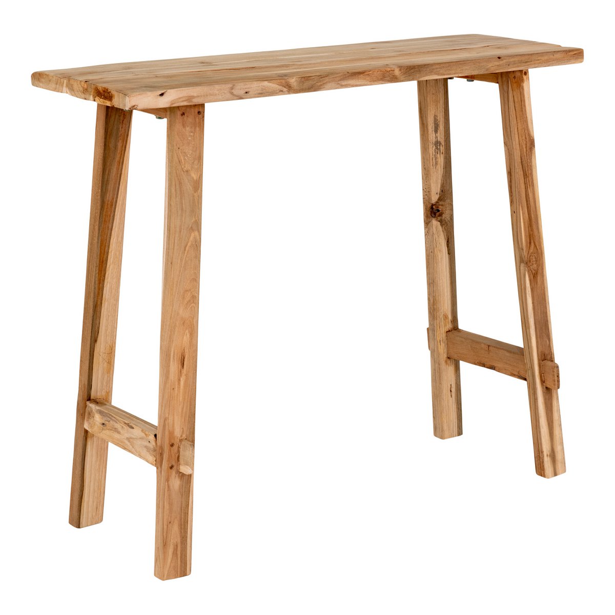 Stolik konsolowy Girona - drewno tekowe, naturalny - 90x30x80 cm