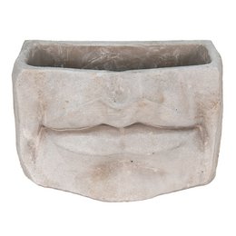 Bloempot Mond 21x13x14 cm Grijs Steen Bloempot Binnen