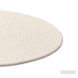 Manteles individuales | Comedor Algodón Acanalado Diámetro Blanco | Juego de 4