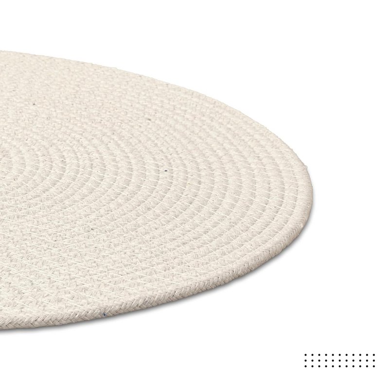 Manteles individuales | Comedor Algodón Acanalado Diámetro Blanco | Juego de 4