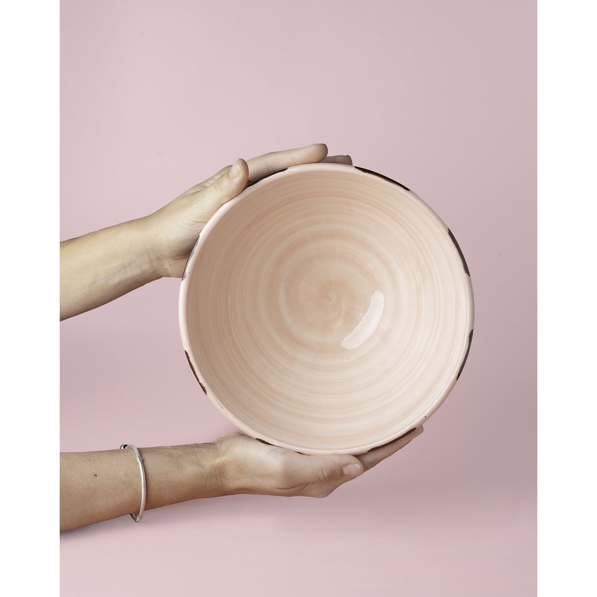Insalatiera in ceramica 21 cm - Marrone e rosa / Cioccolato