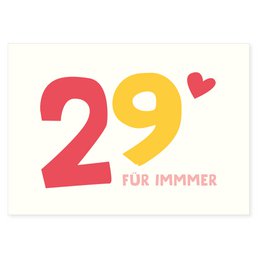 Ansichtkaart "29❤️ Forever" gemaakt van gerecycled papier