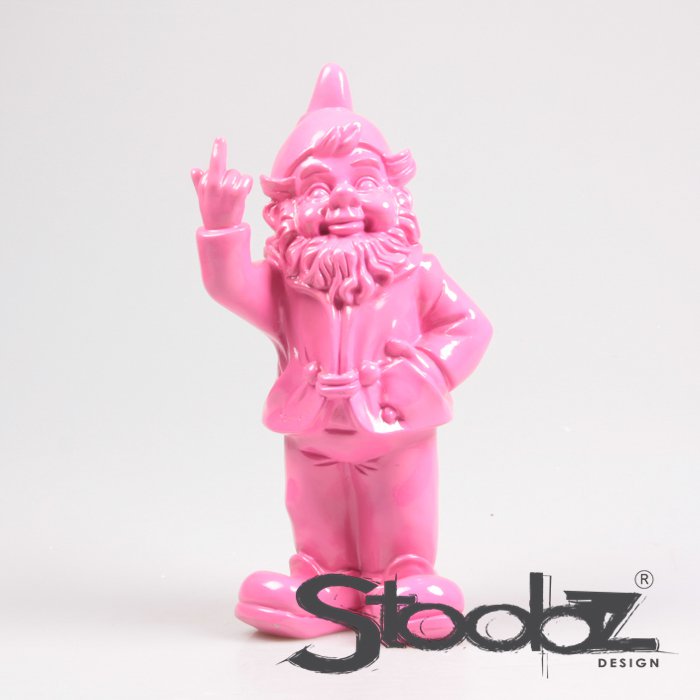 Stoobz Design Gnomo Dedo Medio Fucsia 32 cm – Declaración de diseño atrevida