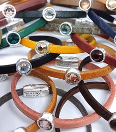 Timeless leren armband antiek verzilverd kleurrijk