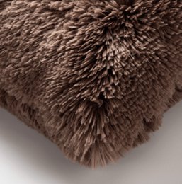 Dutch Decor FLUFFY - Decorative cushion 45x45 cm - super soft - solid color - Chocolate Martini - dark brown