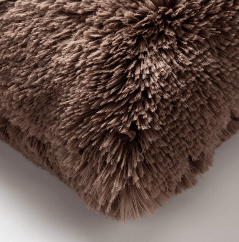 Dutch Decor FLUFFY - Decorative cushion 45x45 cm - super soft - solid color - Chocolate Martini - dark brown