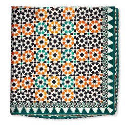 Islamic Art Square Silk Scarf Sabika Green