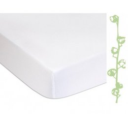 White cotton terry sheet, single bed size 90x190 cm, waterproof PU coating.