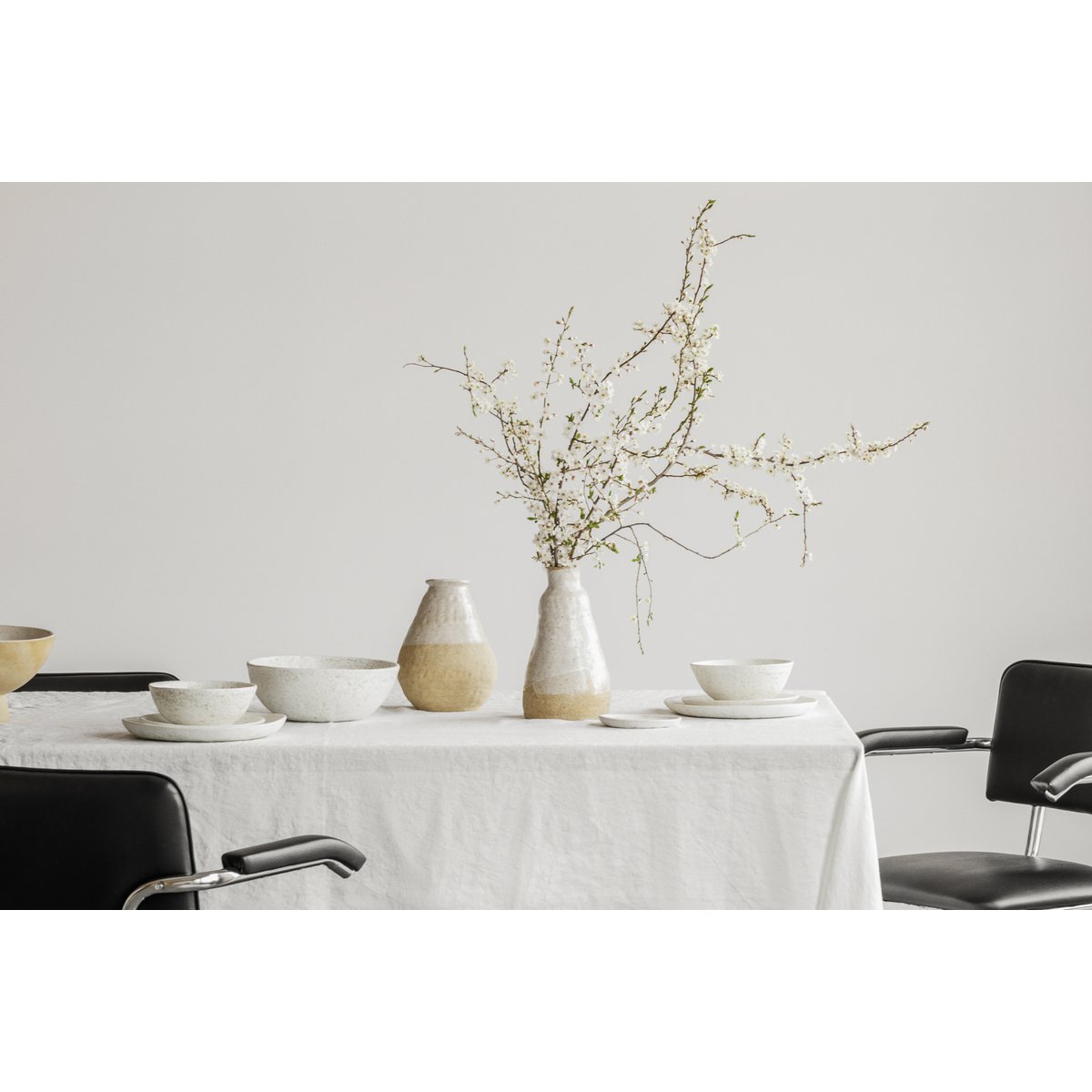 Linnen Tafelkleed Gebroken Wit (250x145 cm)