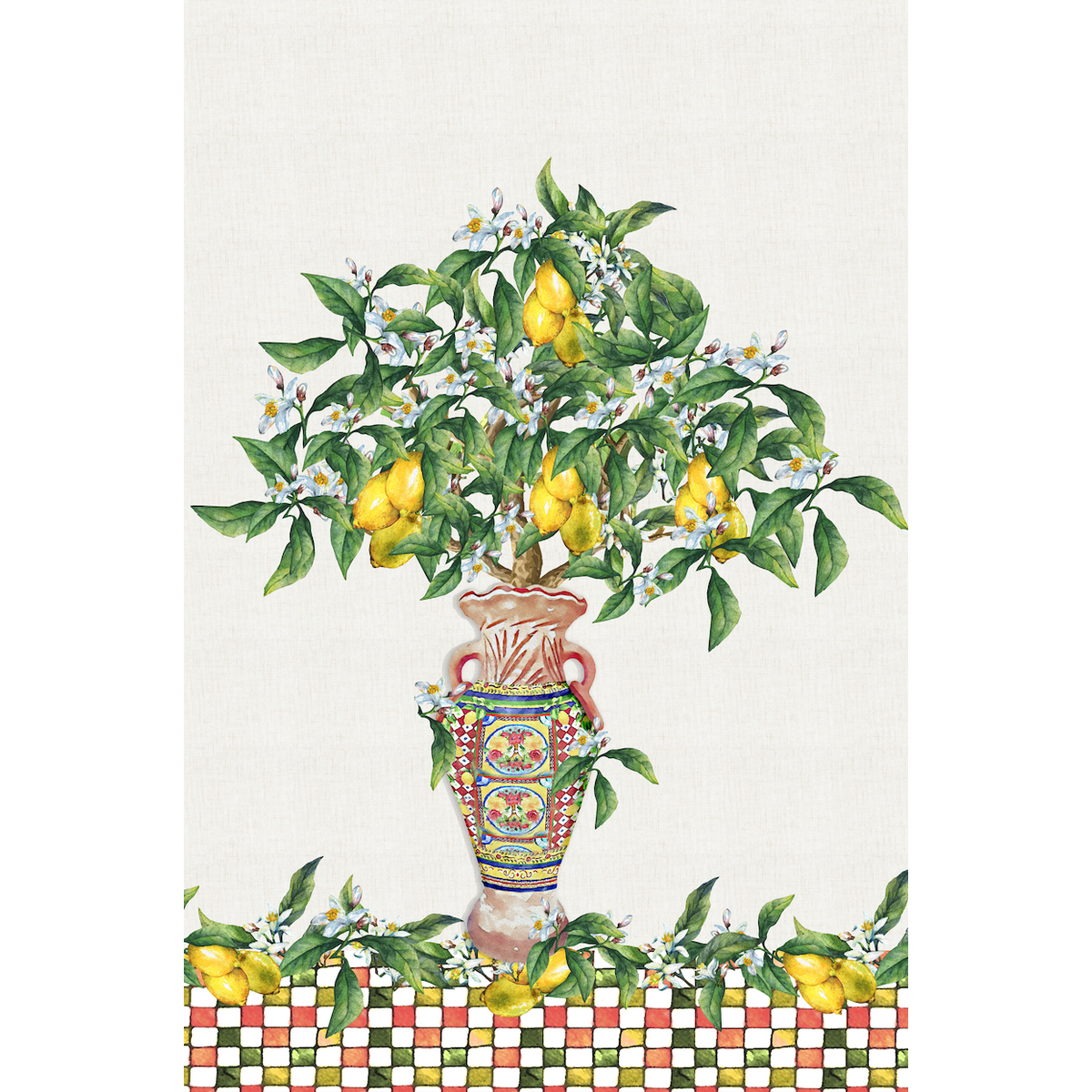 Set 2 Torchons 50x70cm - Citron