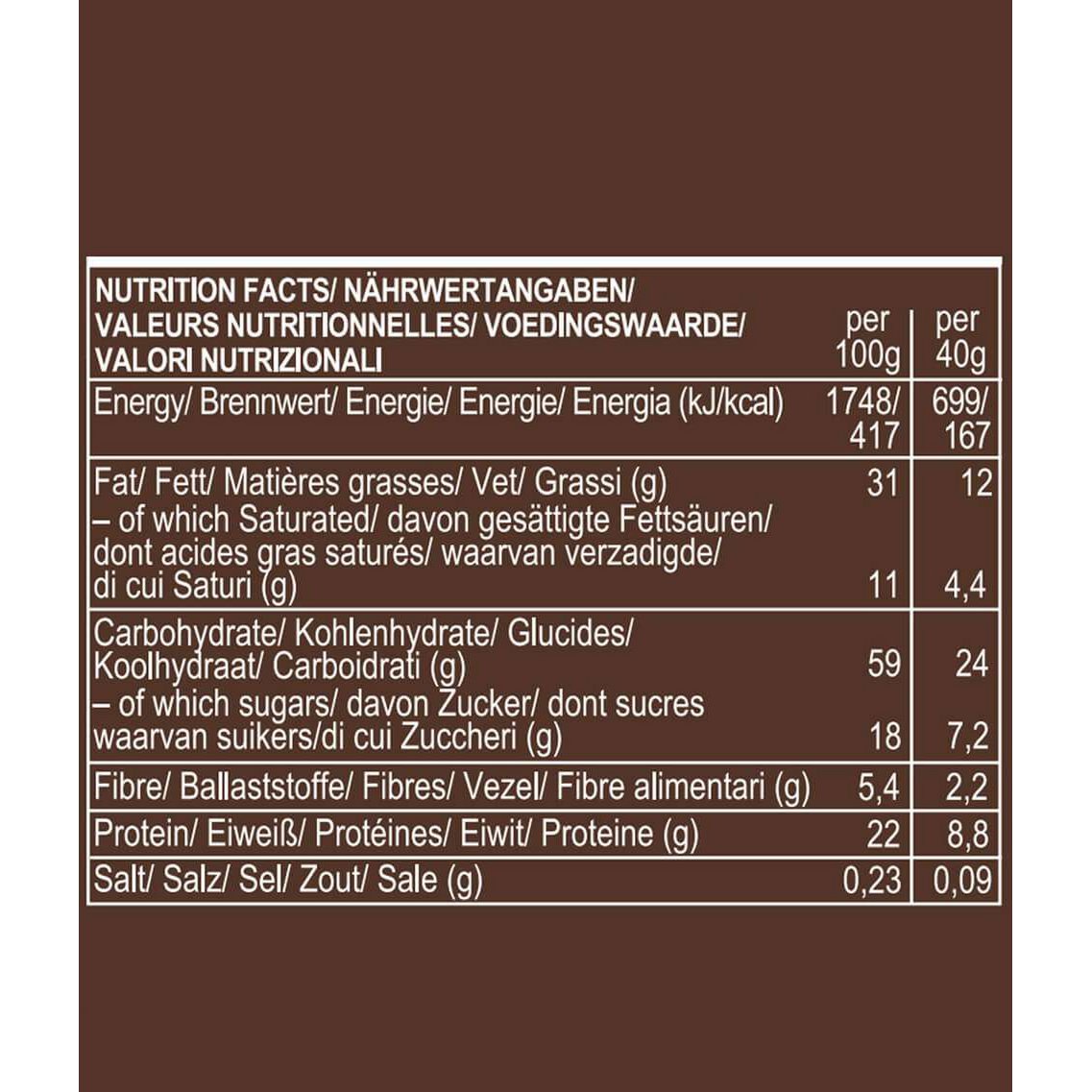 Hazelnut Protein Bar Covered With Chocolate, organic, Roobar, 40g