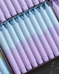 Bougies coniques - bicolores/pastel