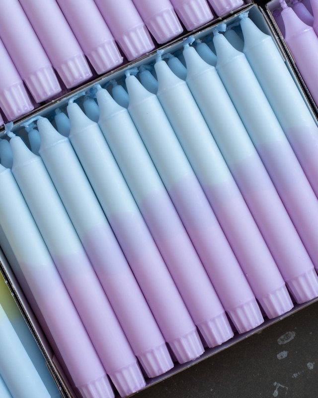 Taper candles - two/coloured pastel