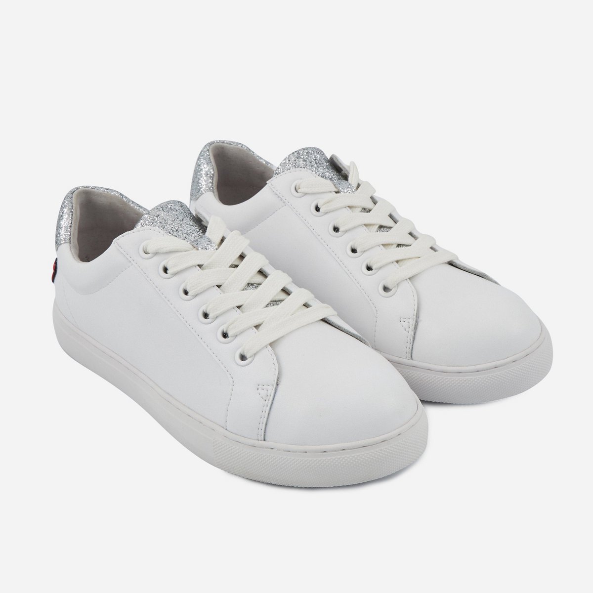 Simone-Blanc/Glitter Argent