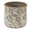 Bloempot Ø 17x16 cm Grijs Beige Keramiek Bloemen Bloempot Binnen