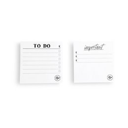 White sticky notes with "To Do" and "Important" text in black. Rectangular shape, 7.2 x 7.2 cm in size. Office supplies product.