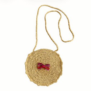Luna-Leena kids bag round - gold - lurex yarn & organic cotton - hand crocheted in Nepal