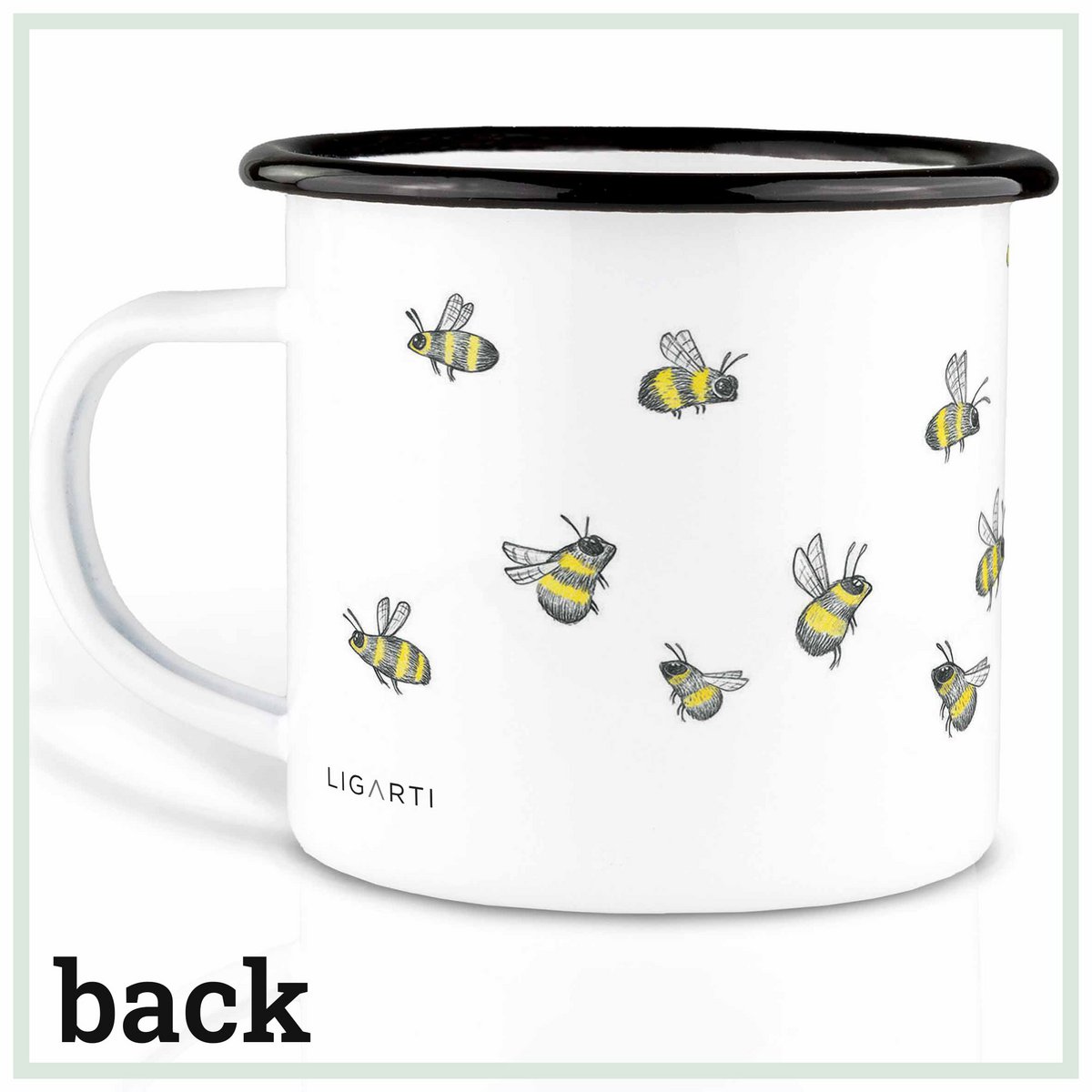 Emailletasse – Bienenschwarm