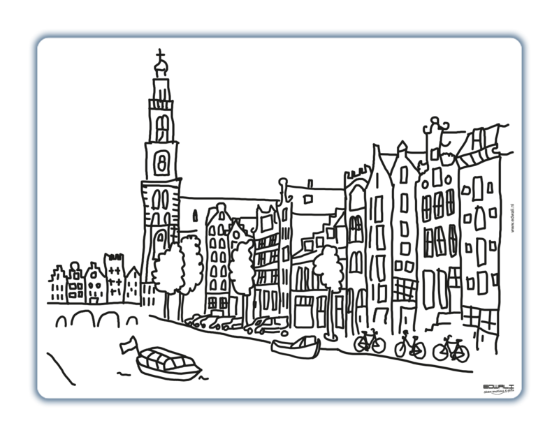 Herkleurbare placemat Prinsengracht