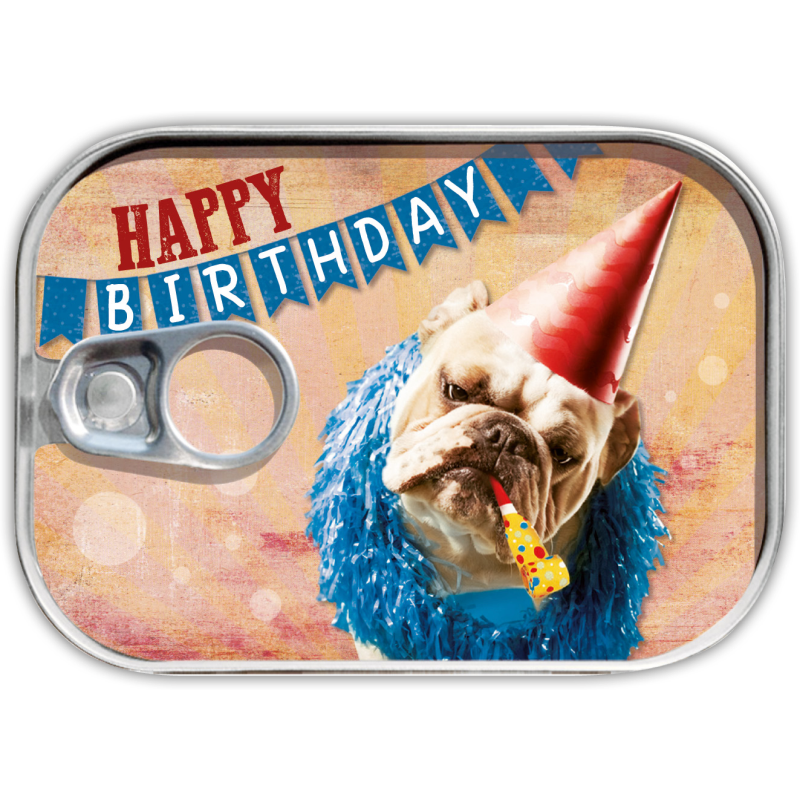 Dosenpost "Happy Birthday"