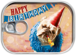Dosenpost "Happy Birthday"
