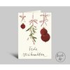 FROHE WEIHNACHTEN | Weihnachtskarte mit Kugeln und Mistelzweig | Klappkarte DIN A6 mit Umschlag