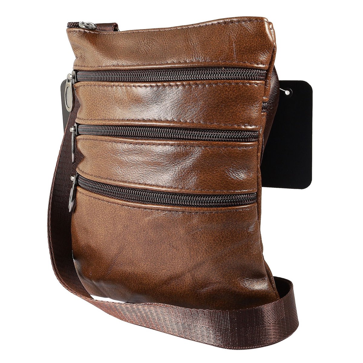 Sac à bandoulière en cuir véritable, unisexe