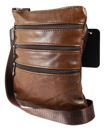 Genuine leather shoulder bag, unisex