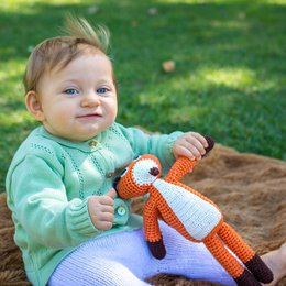 Crocheted cuddly toy fox FRED (organic)