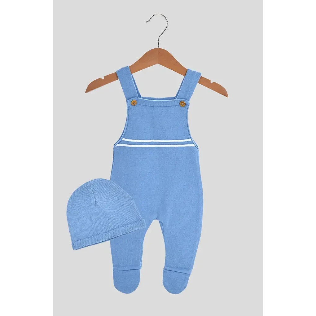 Baby strik bukser med beanie, striber