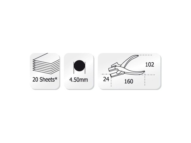 Asta punzone Kangaro EP20 max 20 fogli, 1 foro