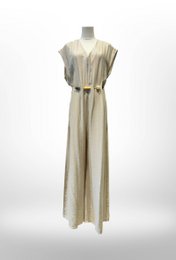 Lang Jumpsuit-kjole med perlebælte - VISCOSE - 8800