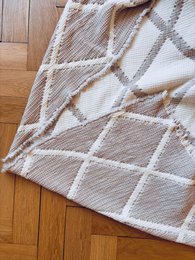 MARA Musselin Decke - Beige-Weiß- 2,20 x 2,50 m