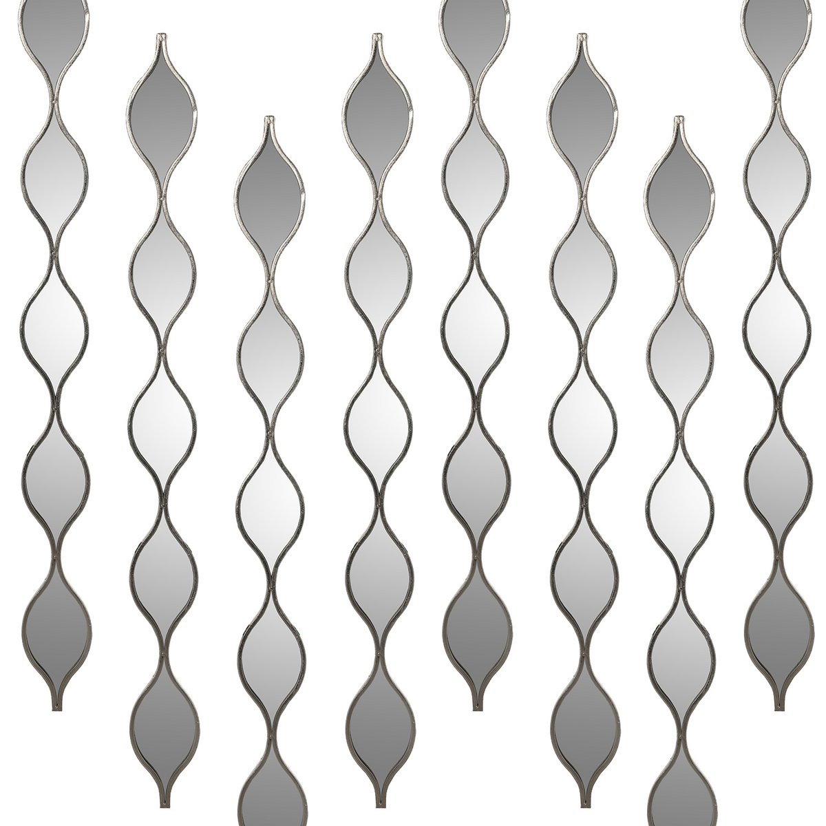 WALL LAMP WITH 5 SILVER METAL MIRRORS _13.5X2X146CM-METAL:IRON ST71552
