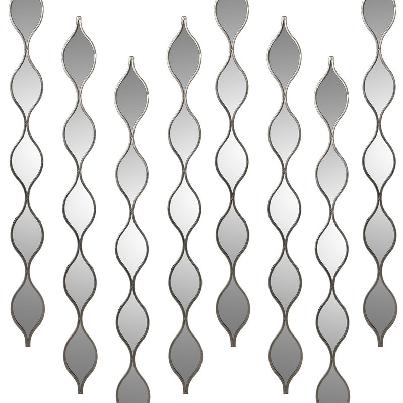 VÆGLAMPE MED 5 SØLVMETALSPEJLE _13,5X2X146CM-METAL:JERN ST71552