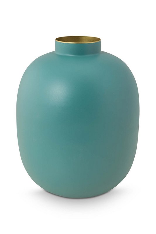 Vase Metal Matt Light Blue 32cm