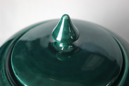 VASO VANO VERDE CERAMICA VERDE 25 CM con coperchio