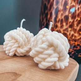 Set of 2 rope candles | rapeseed wax