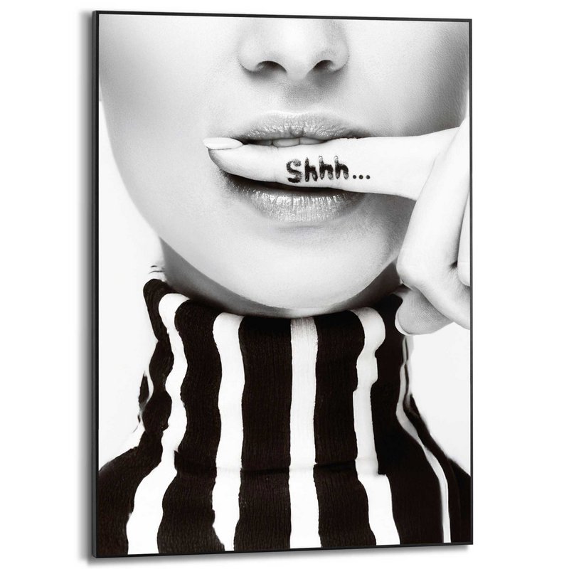 Gerahmtes Bild Slim Frame Ssshhh! 70x50