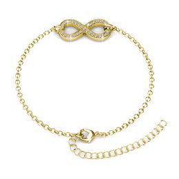 Infinity otto - braccialetto d'oro e cristallino