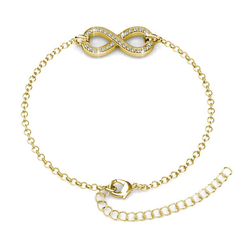 Infinity otto - braccialetto d'oro e cristallino