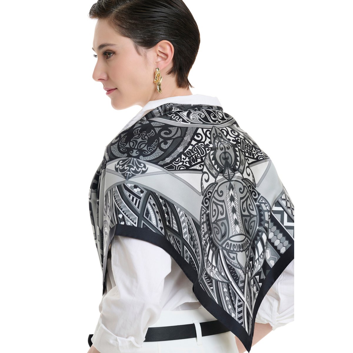 Potere della vita - Nero - 90*90 cm - 100% twill di seta