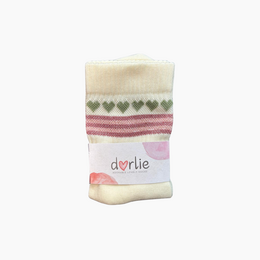 Glitzersocken mit Herzchenkette - Matcha Rose