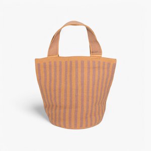 Striped round tote L | Petal